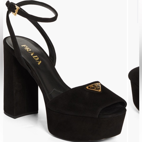 Velvet Prada platform sandals - Picture 3 of 6